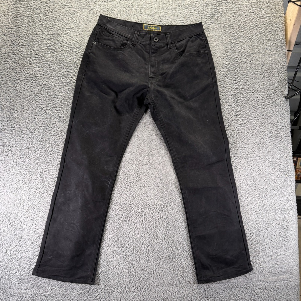 Vintage Halifax Jeans Mens 36x32 Black Cotton Denim Straight Dark Wash Workwear